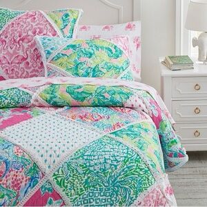 lilly pulitzer reversible patchwork quilt pottery barn